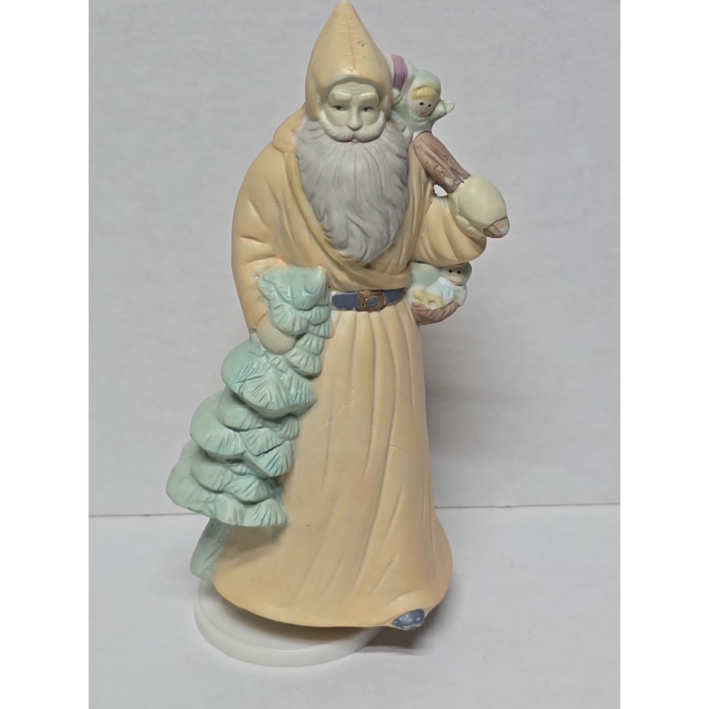 Old World Style Ceramic Santa Claus with Gifts & Tree Classic 12 Days Christmas